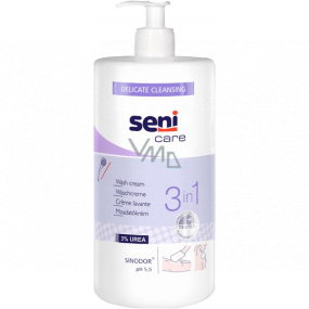 Seni Care 3v1 Umývací telový bezoplachový krém Ph 5,5, 3% Urea 1000 ml dávkovač
