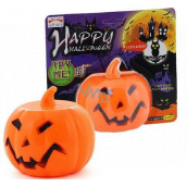 Rappa Halloween Dekorácia tekvice so zvukovým a svetelným efektom 10 cm