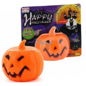 Rappa Halloween Dekorácia tekvica so zvukovým a svetelným efektom 10 cm