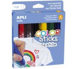 Apli Color Sticks temperové farby na textil mix farieb 6 x 6 g, sada