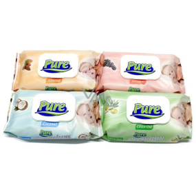 Vlhčené obrúsky Pure Premium pre deti 64 kusov rôznych druhov