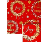 Nekupto Vianočný baliaci papier na darčeky 70 x 1000 cm Tmavo červená, Merry & Bright
