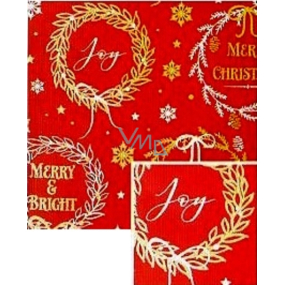 Nekupto Vianočný baliaci papier na darčeky 70 x 1000 cm Tmavo červená, Merry & Bright