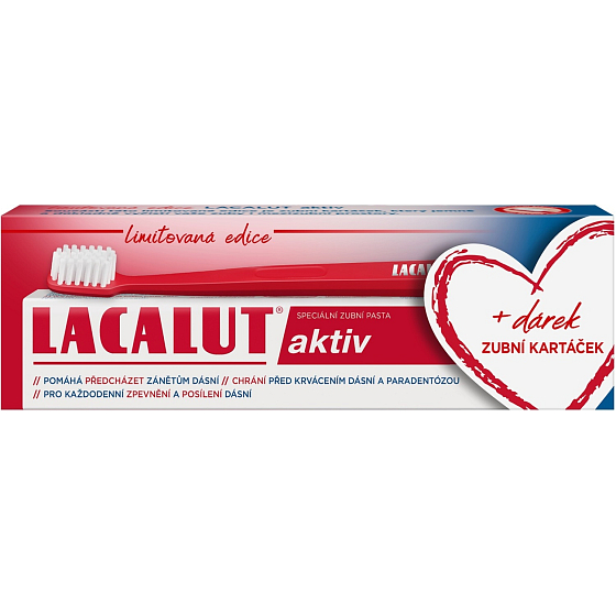 Lacalut Aktiv zubná pasta + zubný kartáč, 75 ml