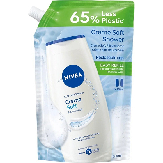 NIVEA SPRCH.GEL 500 ML CREME SOFT NÁHRADNÁ NÁPLŇ 4067