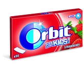 Wrigleys Orbit Kids Jahoda žuvačky bez cukru plátky 14 kusov 27 g