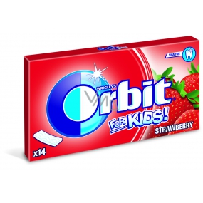 Wrigleys Orbit Kids Jahoda žuvačky bez cukru plátky 14 kusov 27 g