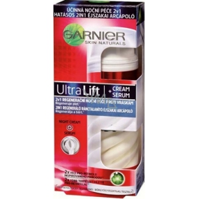 Garnier UltraLift Krém a sérum 2v1 komplexná nočná starostlivosť proti vráskam 50 ml