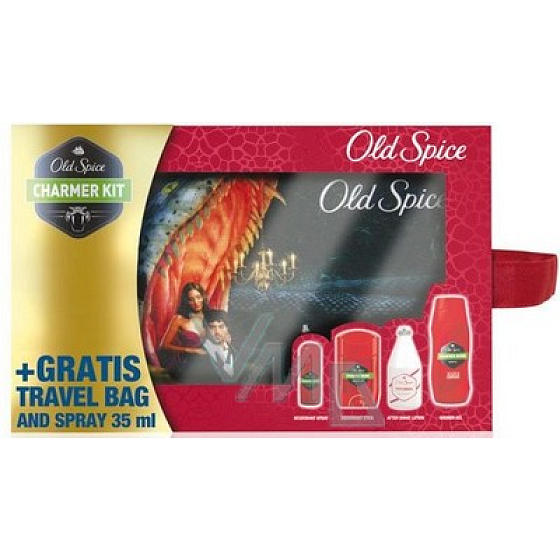 Old Spice Danger Zone dezodorant sprej 35 ml + stick 60 ml + voda po holení 100 ml + sprchový gél 250 ml + taška, kozmetická sada