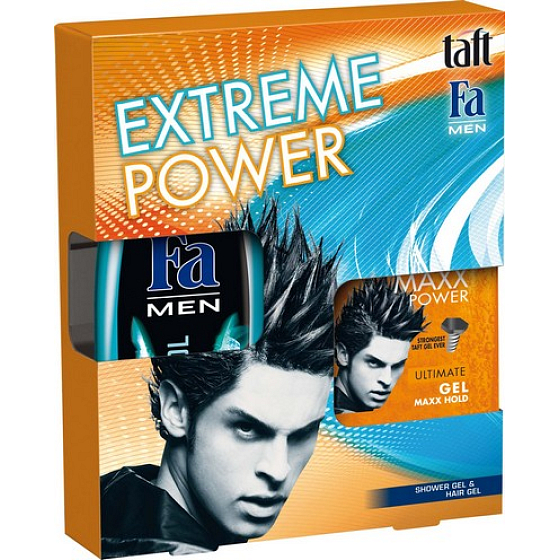 Taft a Fa Extreme Power gél na vlasy 150 ml + sprchový gél 250 ml, kozmetická sada