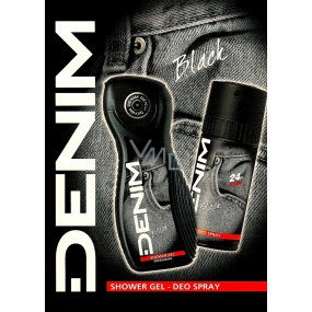 Denim Black sprchový gél pre mužov 250 ml + dezodorant sprej 150 ml, kozmetická sada