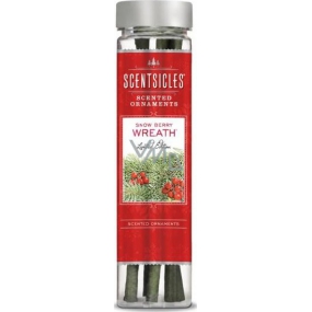 ScentSicles Scented Ornaments Snow Berry Wreath - Veniec z červených bobúľ vonný záves na stromček 6 kusov
