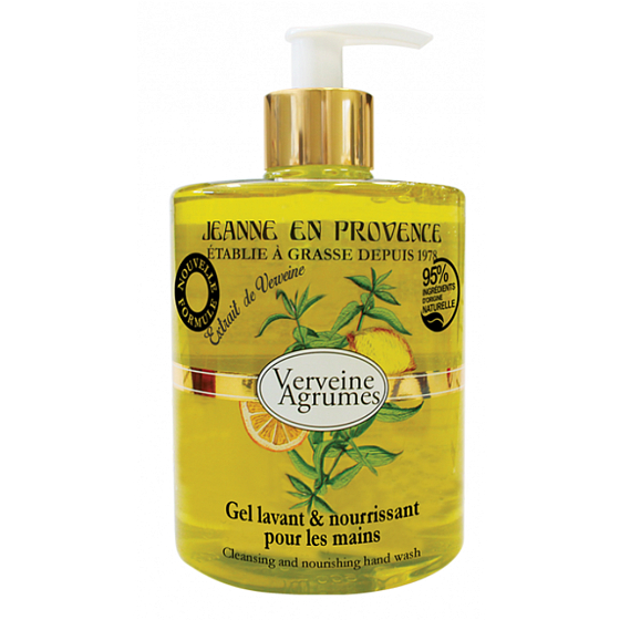Jeanne en Provence Verveine Agrumes - Verbena a Citrusové plody umývací gél na ruky dávkovač 500 ml