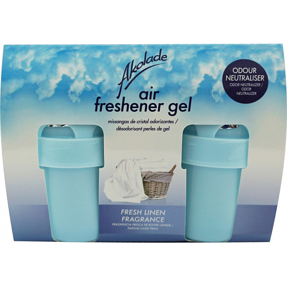 Akolade Air Freshener Fresh Linen solid gel osviežovač vzduchu 2 x 150 g