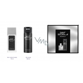 David Beckham Respect parfumovaný deodorant sklo pre mužov 75 ml + dezodorant sprej 150 ml, darčeková sada