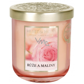 Heart & Home Ruže a maliny Sójová vonná sviečka strednej horí až 30 hodín 110 g