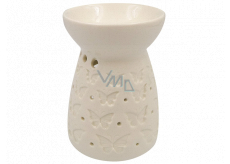 Aromalampa porcelánová biela s motýliky 11 cm