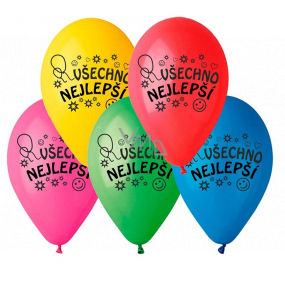 Balóniky "Všetko najlepšie", 26 cm, 10 kusov v balení, mix farieb