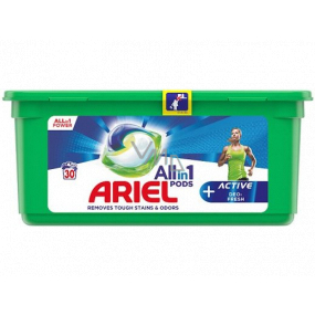 Ariel All in 1 Pods Active Deo-Fresh gélové kapsule na pranie bielizne 30 kusov 753 g