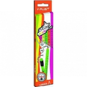 Y-Plus+ Star Neon grafitové ceruzky s gumovým trojuholníkom 8 mm 6 ks mix neónových farieb