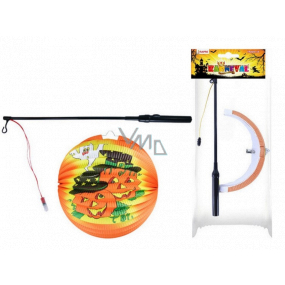 Rappa Halloween Lampion okrúhly s tekvicami a so svietiacou paličkou 25 cm