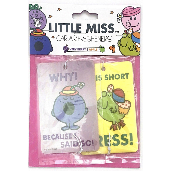 Osviežovače vzduchu do auta Little Miss s vôňou jablka a hrozna 96 x 65 mm 2 ks