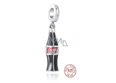 Strieborný prívesok 925 Coca Cola fľaša, náramok prívesok, jedlo a pitie