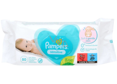 Pampers Sensitive Čistiace vlhčené obrúsky pre deti 80 ks