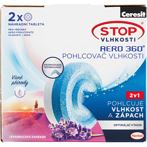Ceresit Stop Vlhkosti Aero 360° Náhradné tablety – Levandula 2 × 450 g (900 g)