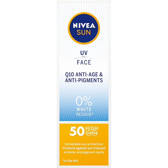 Nivea Sun OF 50 Q10 UV & Face pleťový krém na opaľovanie proti vráskam, 50 ml