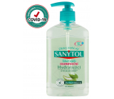 SANYTOL Zelený čaj & Aloe Vera dezinfekčný hydratujúce mydlo na ruky 250 ml s dávkovačom