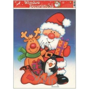 Okenné fólie bez lepidla farebná Santa, sob a darčeky 43 x 30 cm 1 kus 203