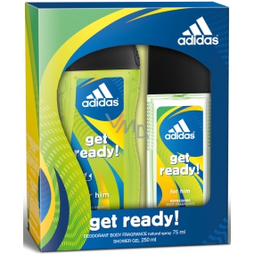 Adidas Get Ready! for Him parfumovaný deodorant sklo 75 ml + sprchový gél 250 ml, kozmetická sada