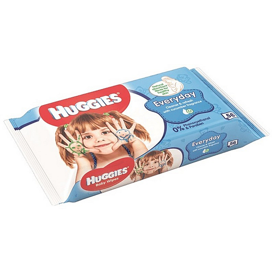 Huggies Everyday vlhčené čistiace obrúsky pre deti 56 kusov