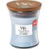 Woodwick Soft Chambray - Čisté bielizeň vonná sviečka s dreveným knôtom a viečkom sklo stredná 275 g