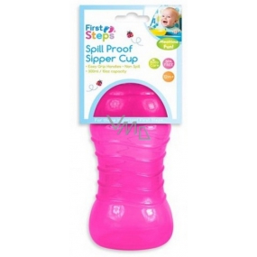 First Steps Spill Proof Sipper Cup 12 + fľaša nekvapkajúci pre deti ružová 310 ml
