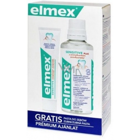 Elmex Sensitive Plus ústna voda 400 ml + Sensitive zubná pasta 75 ml, duopack