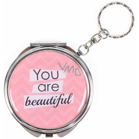 Albi Zrkadielko - kľúčenka s textom You Are Beautiful 6,5 cm