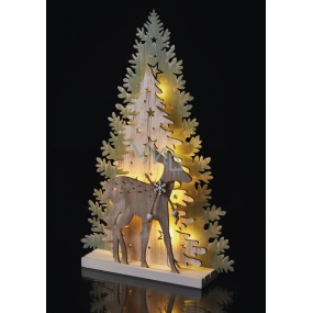 Emos Dekorácie les a srnka na postavenie 33 x 22 cm - 10 LED teplá biela