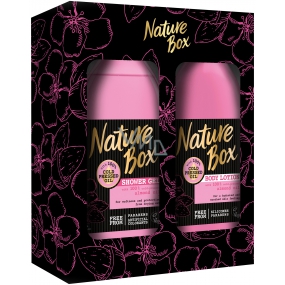 Nature Box Almond sprchový gél 385 ml + telové mlieko 385 ml, kozmetická sada