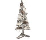 Vianočný strom prútený prepletený z vetvičiek strieborný 40 cm