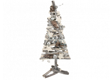 Vianočný strom prútený prepletený z vetvičiek strieborný 40 cm