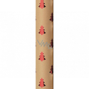 Zowie Darčekový baliaci papier 70 x 150 cm Vianočný Shining Moments prírodné - červené stromčeky