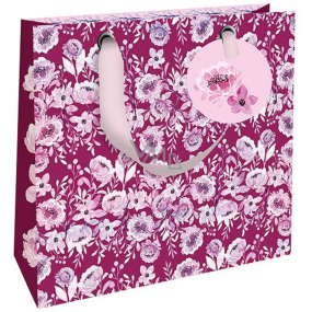 Nekupto Luxusná papierová darčeková taška 18 x 16 cm Kvety