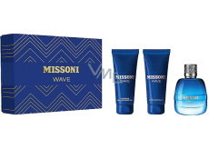 Missoni Wave toaletná voda 100 ml + sprchový gél 150 ml + balzam po holení 100 ml, darčeková sada pre mužov