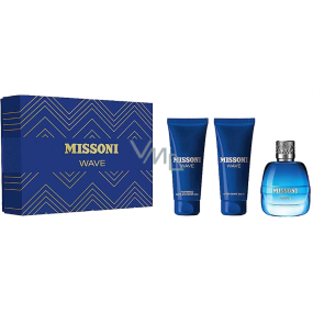 Missoni Wave toaletná voda 100 ml + sprchový gél 150 ml + balzam po holení 100 ml, darčeková sada pre mužov