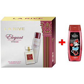 LA RIVE ELEGANT WOMAN parfémovaná voda 100 ml + deodorant sprej 150 ml, darčeková súprava pre ženy + Sprchový gél La Rive 2v1 Minie 250 ml NAVÍc
