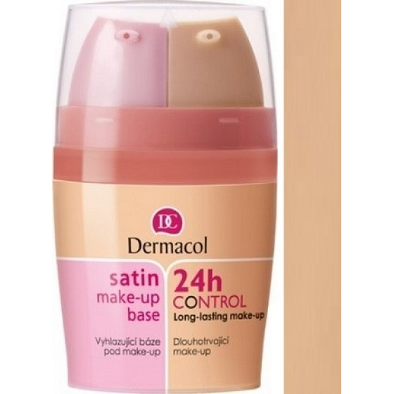 Dermacol Satin Make-up Base & 24h Control 2v1 make-up báza a make-up 04 2x15 ml