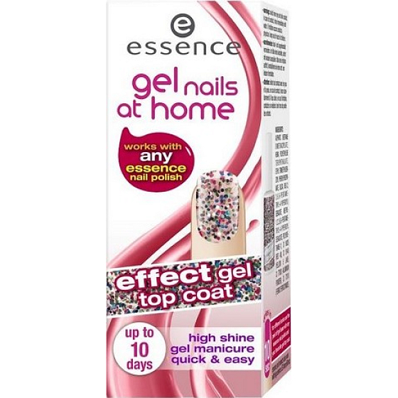 Essence Gél Nails At Home Top Coat krycí gélový lak 04 Glitterland 7 ml