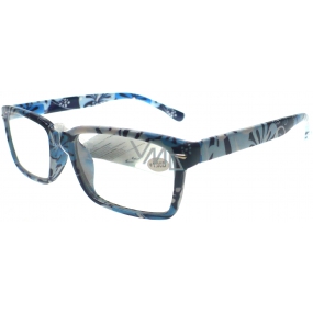 Berkeley Čítacie dioptrické okuliare +1,0 tmavo modré kvetované 1 kus MC2096